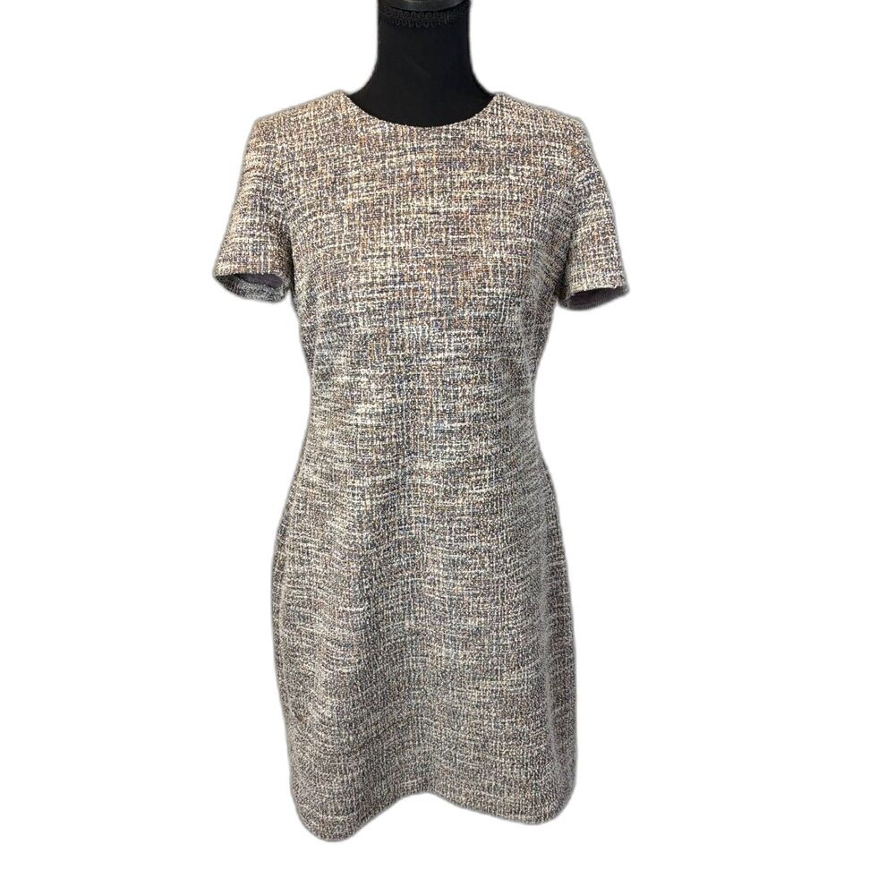 Calvin Klein Tweed Sheath Dress Sz 8 Quiet Luxury Corpcore Work Business Preppy